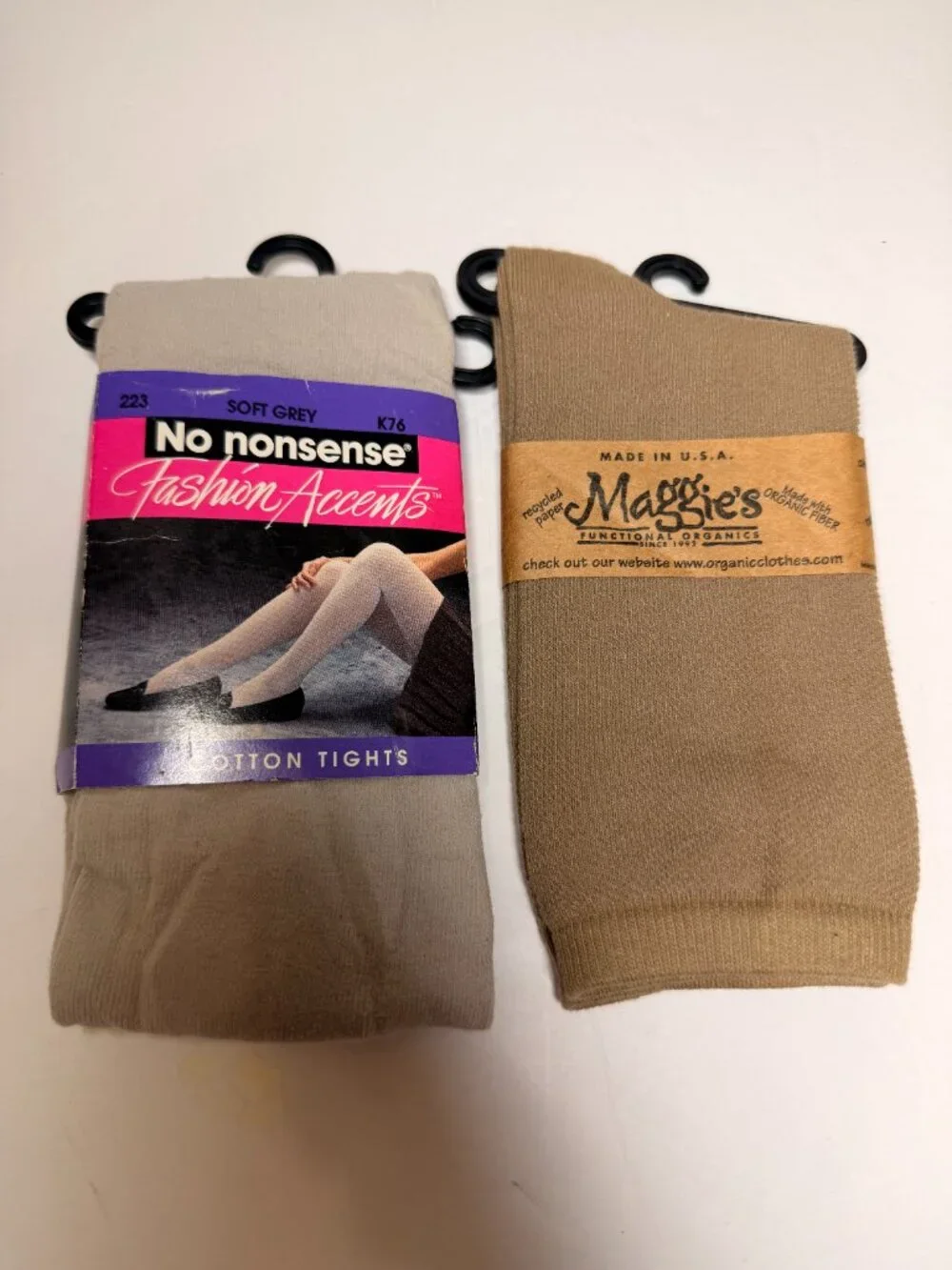 Kayser-Roth Vintage Tights (Grey),Maggie's Organics Socks (Taupe)